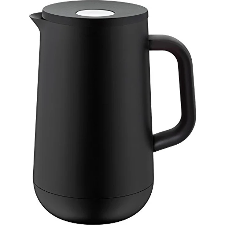 WMF Isolierkanne Thermoskanne Impulse, 1,0 l, für Tee oder Kaffee Druckverschluss hält Getränke 24h kalt und warm, schwarz – Bild 1