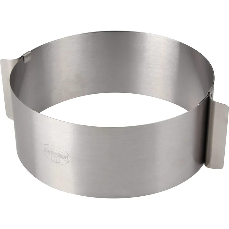 Dr. Oetker Tortenring Ø16- Ø30cm, flexibel verstellbar, perfekt geeignet für Schichttorten, mit zwei Griffen zum Ziehen, (Farbe: silber), Menge: 1 Stück – Bild 1