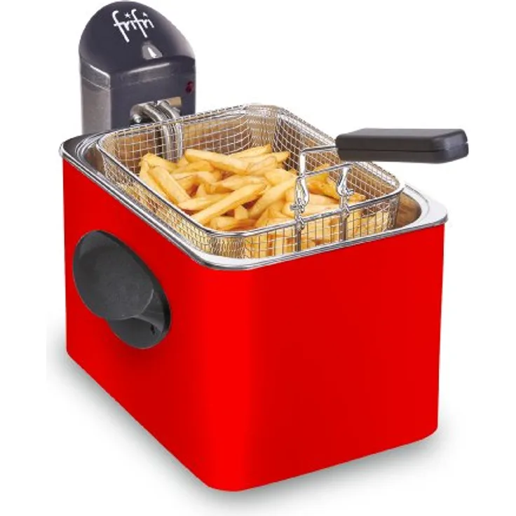 Frifri FI.1905RR Fritteuse, Metall, 3,5 Liter Fassungsvermögen, 3.200 Watt, Rot