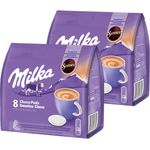 Senseo Milka Choco Pads 2er Set, Schokoladengetränk, Kakaogetränk, Kaffeepads, 2 x 8 Pads - Portionen