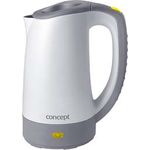 CONPT Hausgeräte rk7010 Kunstoff Wasserkocher mit 2 Tassen, 110-240 V, Kuststoff, automatischer Spannungsumwandler, 0,4 L, 600 W, grau-weiß