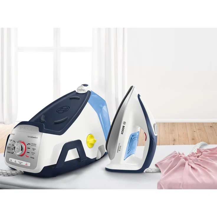 Bosch TDS8060DE VarioComfort Serie 8 Dampfbügelstation, Funktion iTemp & ECO Funktion, 2400 W, Weiß und Blau – Bild 11