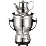 BEEM Samowar Tea Classic 3 l, Teekocher elektrisch, 2.200 W, Edelstahl, 3 l Wasserbehälter, 1 l Teekanne