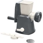 Lurch Base&Soul Drehwolf mit Zwei Lochmessern und Spritzgebäck-Aufsatz, Kunststoff, Iron Grau-Weiß, 14 x 30 x 22 cm