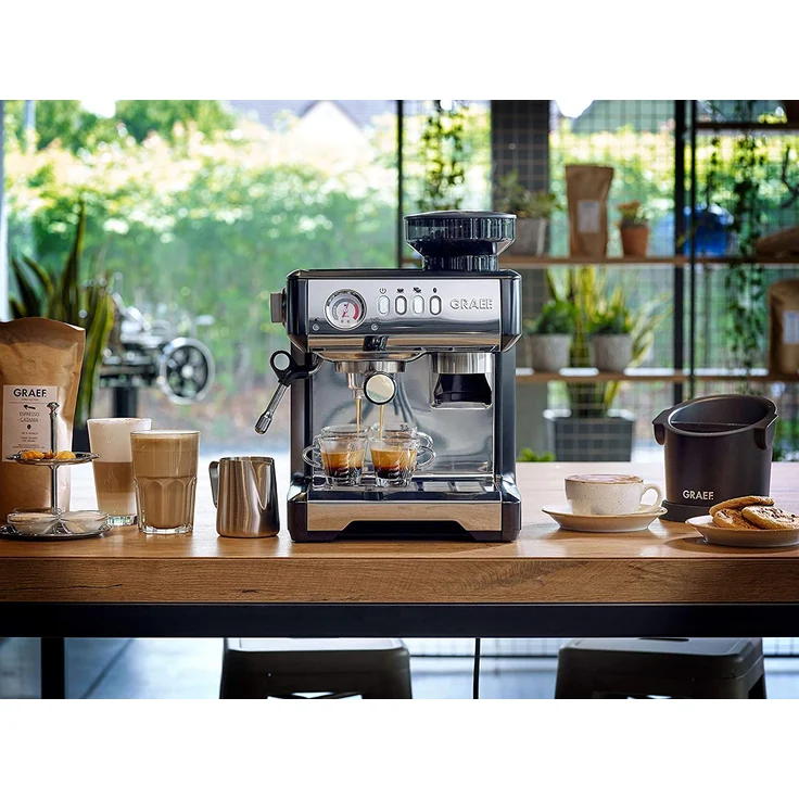 Graef ESM802EU Milegra Siebträger-Espressomaschine, 1600 Watt, integriertes Mahlwerk, schwarz – Bild 7
