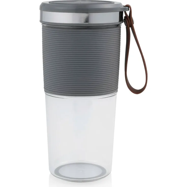 Tristar BL-4475 Tragbarer Mini-Mixer, Sport-Mixer, 0,4 l, 50 W, Edelstahl, grau, transparent