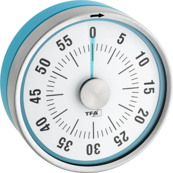 TFA Dostmann Puck Küchentimer, Eieruhr magnetisch, Timer, mit Restzeit-Anzeige, 0-60 Minuten, türkis, 38.1028.20 – Bild 1