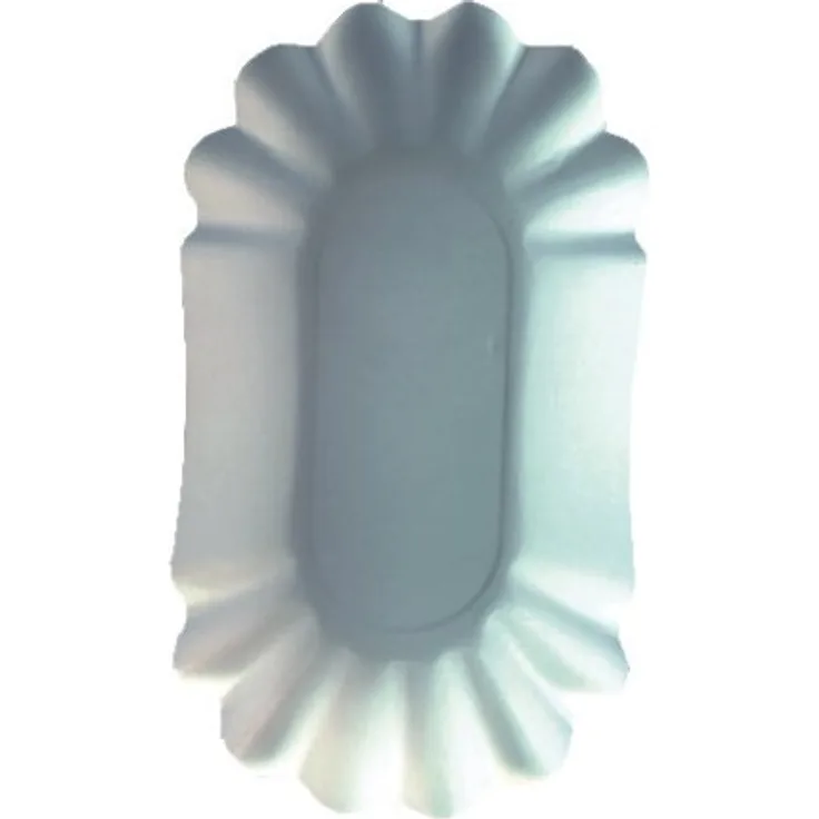 Papstar Pommesschale - Pappschale oval, weiß ''pure'' (250 Stück) Abmessungen 10.5 x 17.5 x 3 cm, aus Pappe, stabil und praktisch, für Geburtstage oder Grillpartys