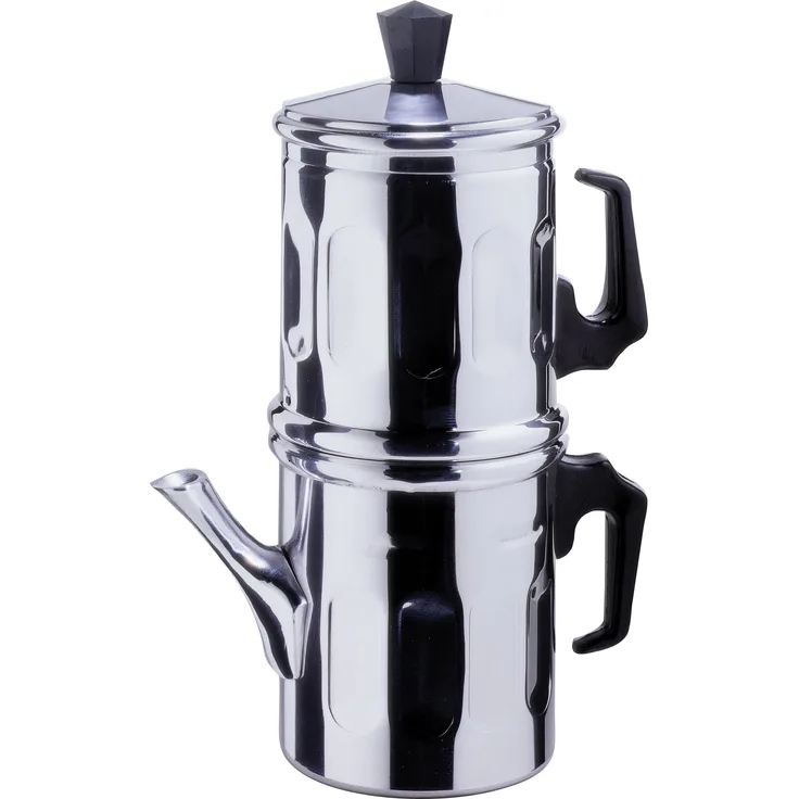 Ilsa Napoletana Kaffeemaschine, Aluminium, Silber, für 6 Tassen