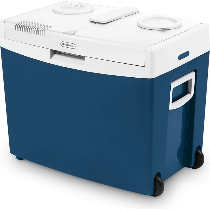 Mobicool MT35W thermoelektrische Kühlbox, Heizbox mit Rollen und Griff, 34 Liter, 12 V und 230 V für Auto, Lkw und Steckdose, Energieeffizienzklasse F, blau – Bild 2