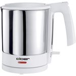 Cloer 4711 Wasserkocher, 2000 W, Trockengeh- und Überhitzungsschutz, innen liegende Füllmengenmarkierung,1,5 Liter, Edelstahl, weiß