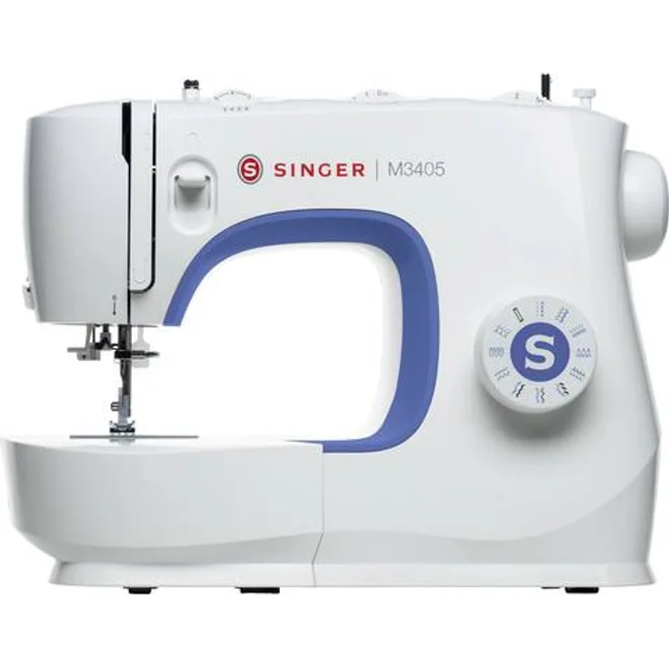 Singer M 3 405 Freiarm-Nähmaschine 23 Nähprogramme Nadeleinfädler Freiarm-Nähmaschine, blau