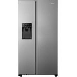 Hisense RS694N4TIE Side-by-Side-Kühlschrank, freistehend, silber, NoFrost, Crushed Ice, Wassertank, Breite 91 cm