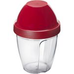 Westmark Mini-Dressingshaker, Schüttelbecher, Mit herausnehmbarer Mixscheibe, Füllvolumen: 0,25 Liter, Kunststoff, Mix-Ei, Rot-Transparent, 30892270