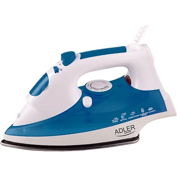 Adler AD 5022 Dampfbügeleisen, 2000 W, weiß-blau