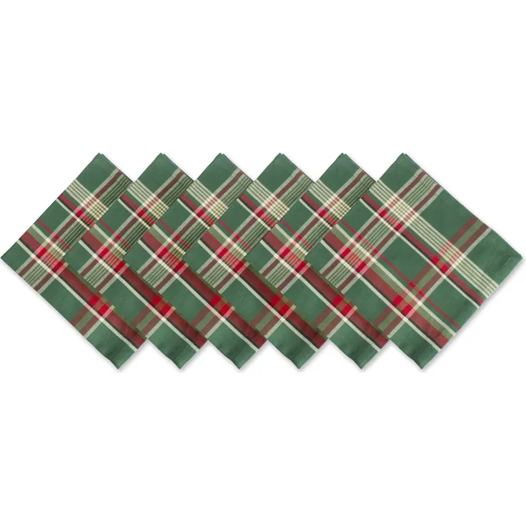 DII Lagerfeuer 6er-Set Napkin Dark Green Plaid