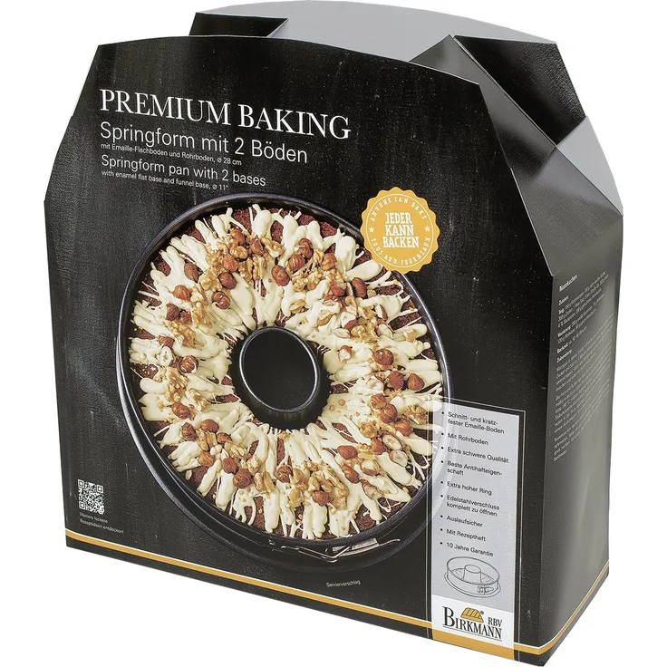 RBV Birkmann 882041 Premium Baking Springform mit zwei Böden 28er
