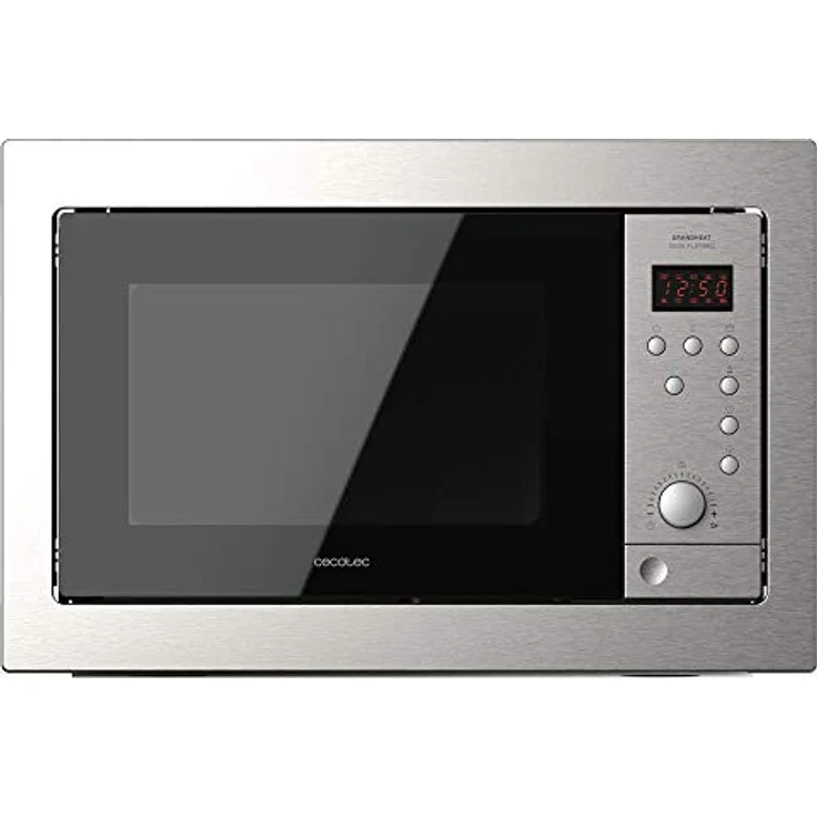 Cecotec Digital GrandHeat 2500 Mikrowelle mit Grill, Einbaugerät, 900 Watt, 25 Liter Garraum, silber, Edelstahl – Bild 1