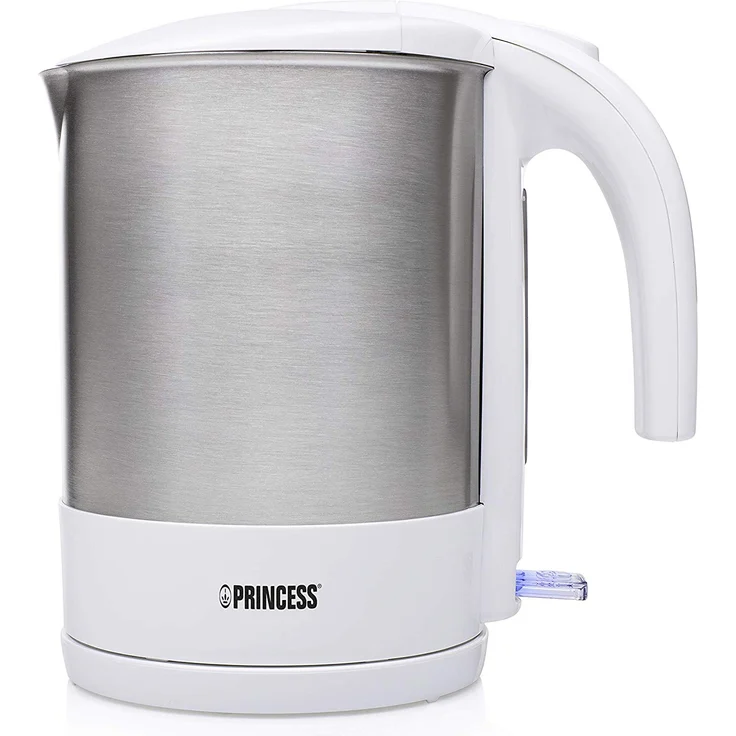 Princess 236038  Edelstahl Wasserkocher mit Kontrollleuchte, verdecktes Heizelement, für Links- und Rechtshänder, 2200 Watt, 1,7L Fassungsvermögen, weiß – Bild 1