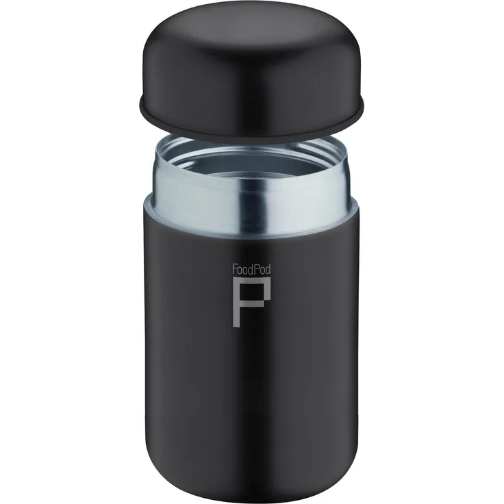 Pioneer FoodPod Thermo-Speisebehälter 400 ml Edelstahl Doppelwandig Isolierbecher für Lebensmittel 6 Stunden Heiß 24 Stunden Kühl Auslaufsicher BPA-Frei ? Schwarz