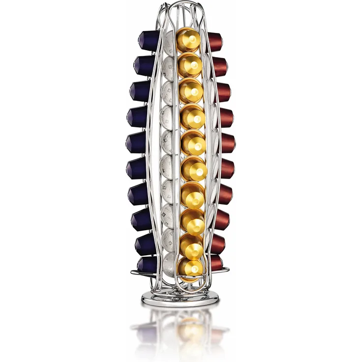 Krups Nespresso Kapselspender aus verchromtem Metall, drehbar, für 40 Kaffeekapseln