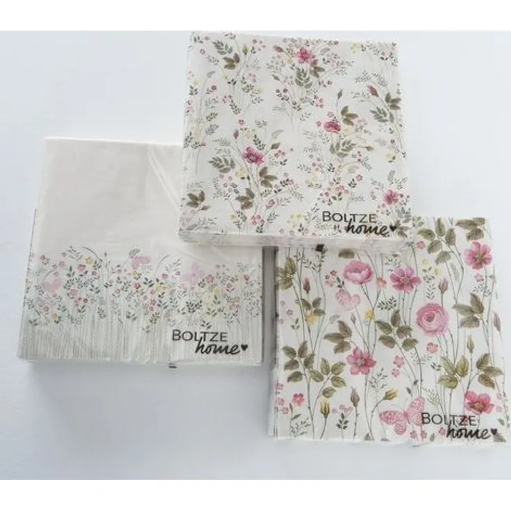 Boltze Serviette Rosalie 20 St. sortiert (1 Pack) mehrfarbig