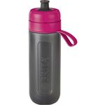 BRITA Wasserfilter-Flasche fill&go Active Pink – Robuste Sport Trinkflasche mit Wasserfilter für unterwegs aus BPA-freiem Kunststoff – Zusammendrückbar