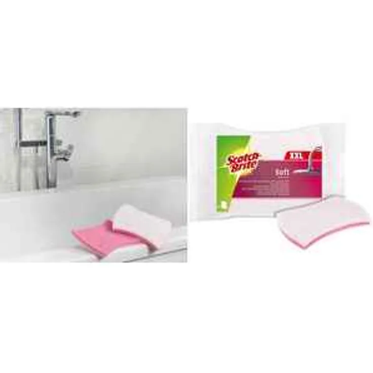 Scotch-Brite SOXL1 Reinigungsschwamm Soft XXL, rosa-weiß