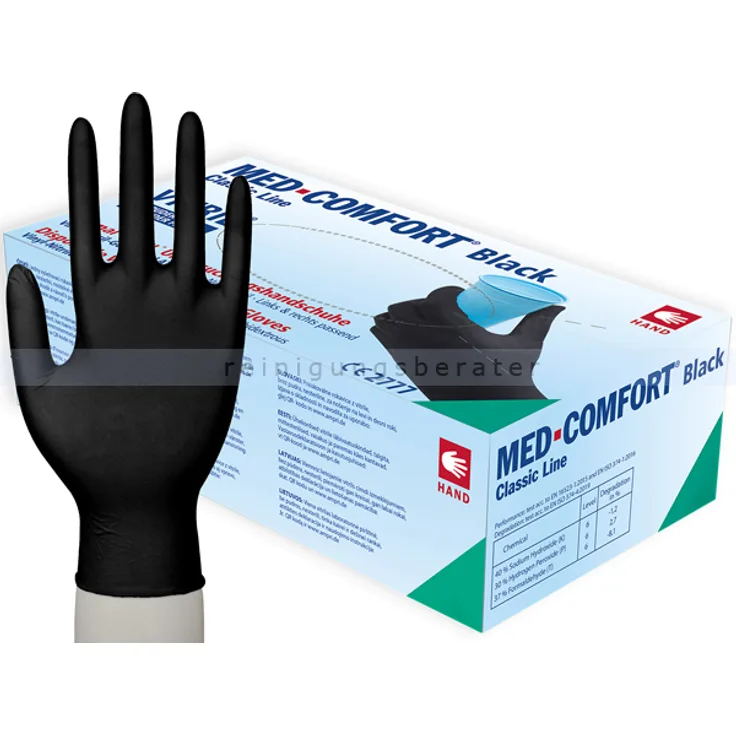 Vitrilhandschuhe Ampri Einmalhandschuhe aus Vitril black M Gr. 8, puderfrei, unsterile Vitrilhandschuhe, 100 Stück-Box