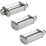 Kenwood Pasta-Set MAX980ME Zubehör für Kenwood Küchenmaschinen, elektrische Nudelmaschine mit Lasagne-Walze und Spaghetti und Fettuccine Aufsatz, Edelstahl, silber