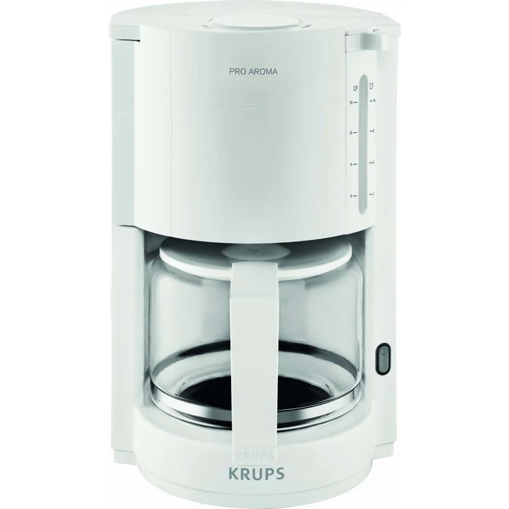 Krups F30901 ProAroma Glas-Kaffeemaschine, 10 Tassen, 1.050 W im modernen Design, weiß – Bild 1