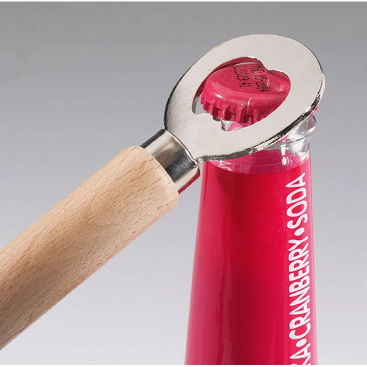 Westmark Flaschenöffner, Kronkorkenöffner, Länge: 14,1 cm, Stahl-Holz, Woody, Braun-Silber, 10082270 – Bild 4