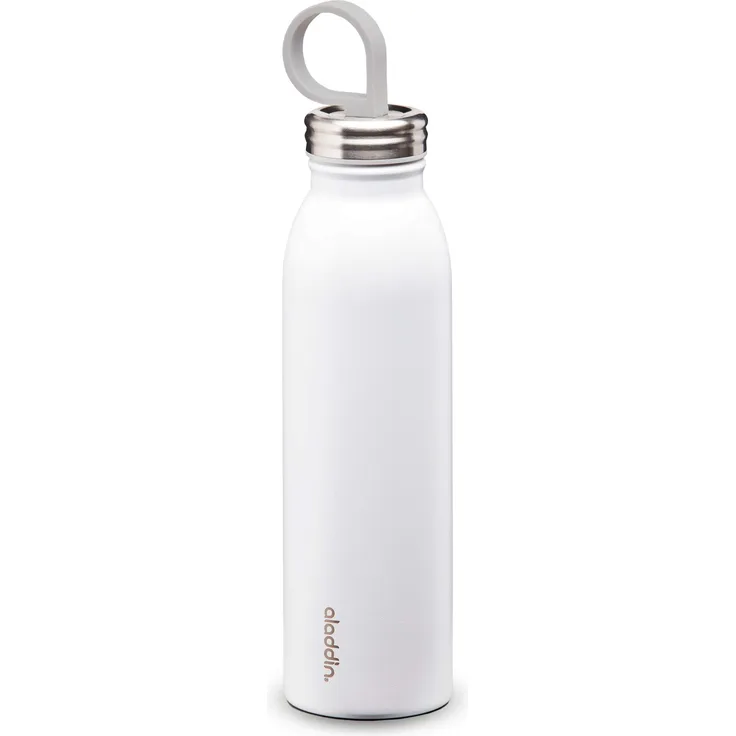 Aladdin Chilled Thermavac Edelstahl-Trinkflasche, 0,55 Liter, Snowflake White, Doppelwandige Vakuum-Isolierung, Auslaufsicher, Geeignet für PKW-Halterungen, Rucksack, Spülmaschine, BPA-frei