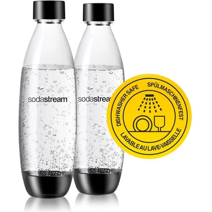 SodaStream Duopack Flasche für DUO-Wassersprudler, schwarz, 1 Liter, Tritan-Kunststoff, spülmaschinengeeignet, 2 Stück, Ersatzflaschen für SodaStream Duo, Easy, Power und Easy One Touch – Bild 2