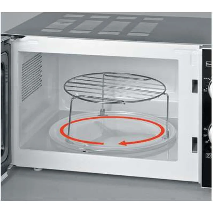 Severin MW 7875 2-in-1 Mikrowelle mit Grill, Standgerät, 700 Watt, 20 Liter Garraum, inkl. Grillrost und Drehteller, silber -schwarz – Bild 2