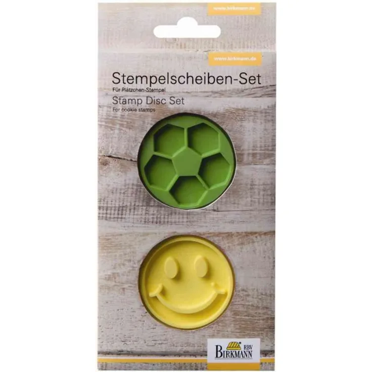 Birkmann 1010731110 Stempel-Set, Smiley und Fussball, 2-teilig, Kunststoff, Grau, 5 x 3 x 2 cm
