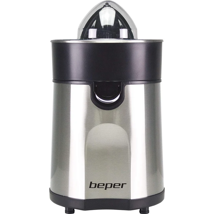 Beper P102EST001 Elektrische Zitruspresse, Stahlkörper, Auslaufsicher, zwei Kegel im Lieferumfang enthalten, Stahlfilter, leicht zu reinigen, Electric Citrus Juicer