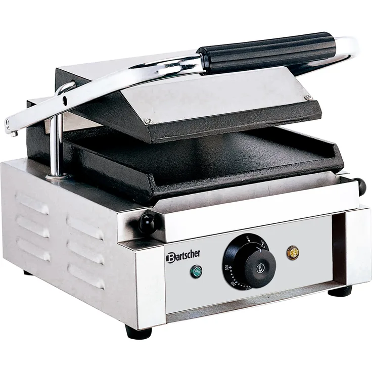 Bartscher A150669 Kontaktgrill, 33,5 x 23 cm, Gusseisen-Grillplatten, 1800 Watt
