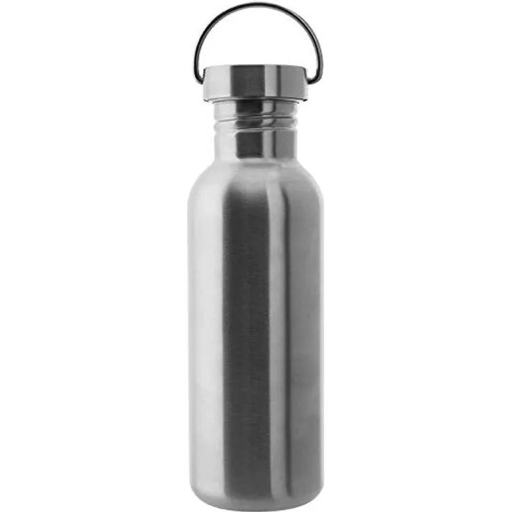 Laken Unisex ? Erwachsene sehr robuste Edelstahlflasche 0,75l Silber mit Vintage Deckel, 0.75