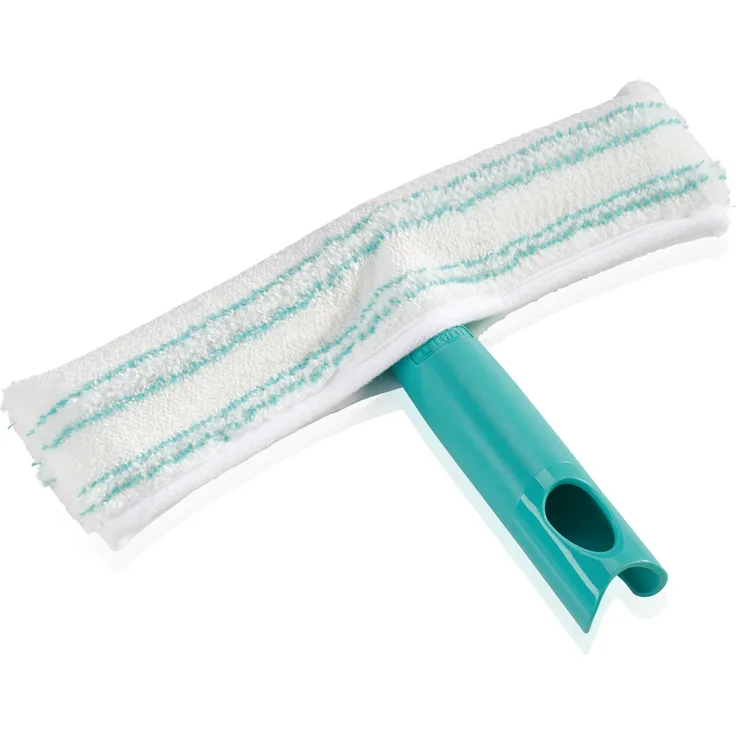 Leifheit Einwascher Window Washer M mit Rundum-Bezug, Fensterreiniger mit doppelter Reinigungskraft, 26 cm Fensterwischer auch für große Fenster