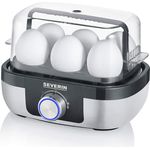 Severin EK 3167 Eierkocher, 420W, für bis zu 6 Eier, inkl. Einsatz zum Pochieren von Eiern, edelstahl, schwarz