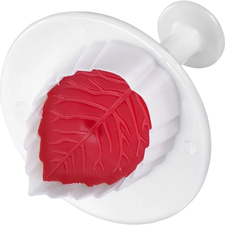 Westmark Ausstechformen-Set mit Auswerfer, 3-tlg., Rosenblätter, Länge: 2,6-3,3-4,2 cm, Kunststoff, Rot-Weiß, 30402280