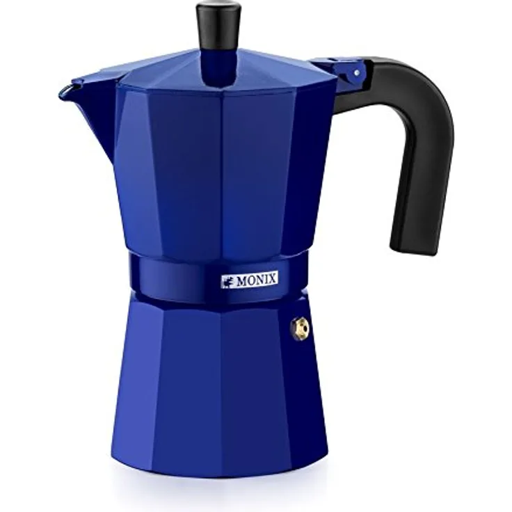 Monix Espressokocher aus Aluminium 6 tazas Kobaltblau