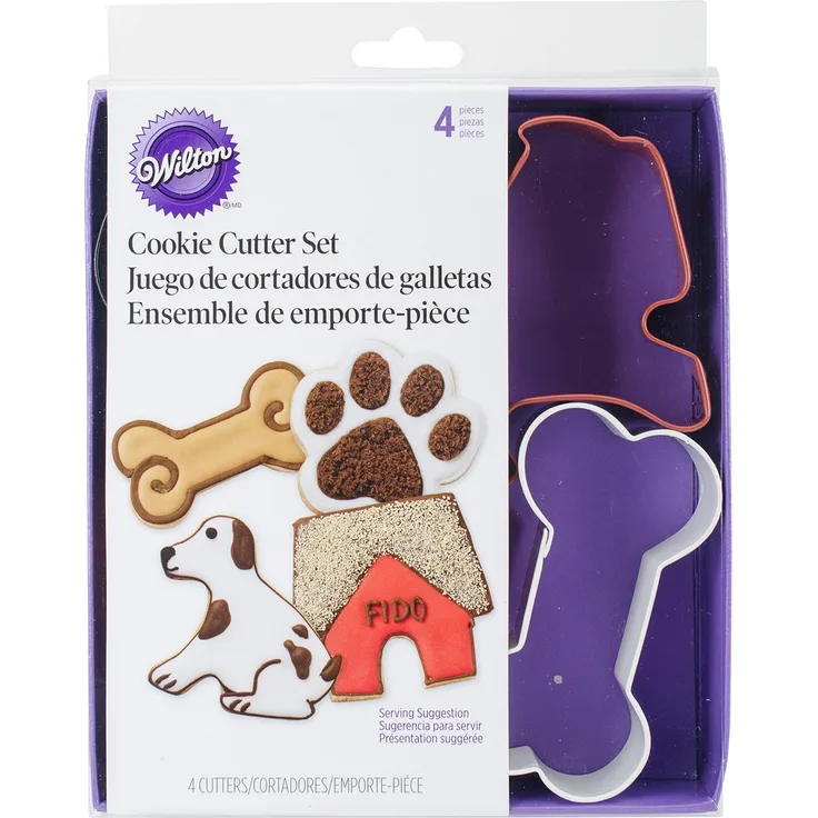 Wilton 2308-0910 Ausstechformen, Tier-Motive, farbig, 4-teiliges Set, Silver