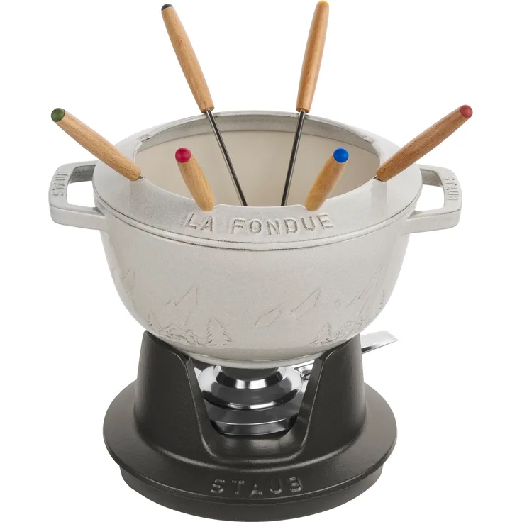 Staub Fondue Set 10-teilig 20 cm Weisser Trüffel 4050-354-0