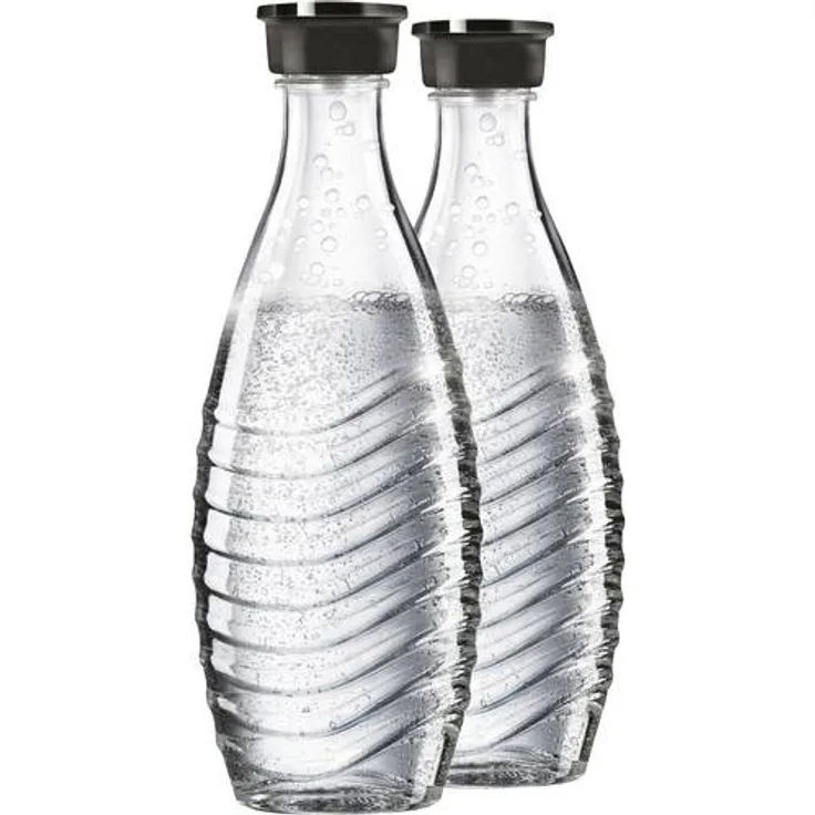 SodaStream DuoPack Glaskaraffe, Ersatzflaschen geeignet für die SodaStream Wassersprudler Crystal und Penguin, 2x 0.615 L