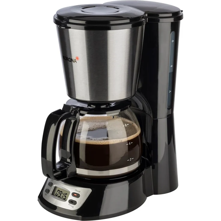 Korona 12113 Edelstahl Kaffeemaschine mit Timer Funktion - Filter Kaffeeautomat für 6 Tassen mit Glaskanne – Bild 1