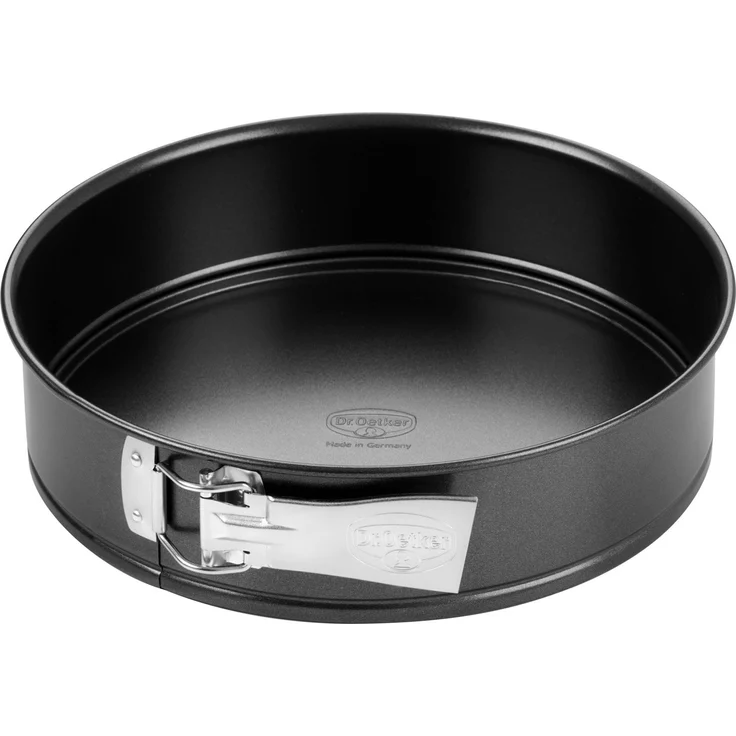 Dr. Oetker Springform Ø 26 cm, Kuchenform mit Flachboden, runde Backform aus Stahl mit Antihaftbeschichtung (Farbe: schwarz), Menge: 1 Stück – Bild 1