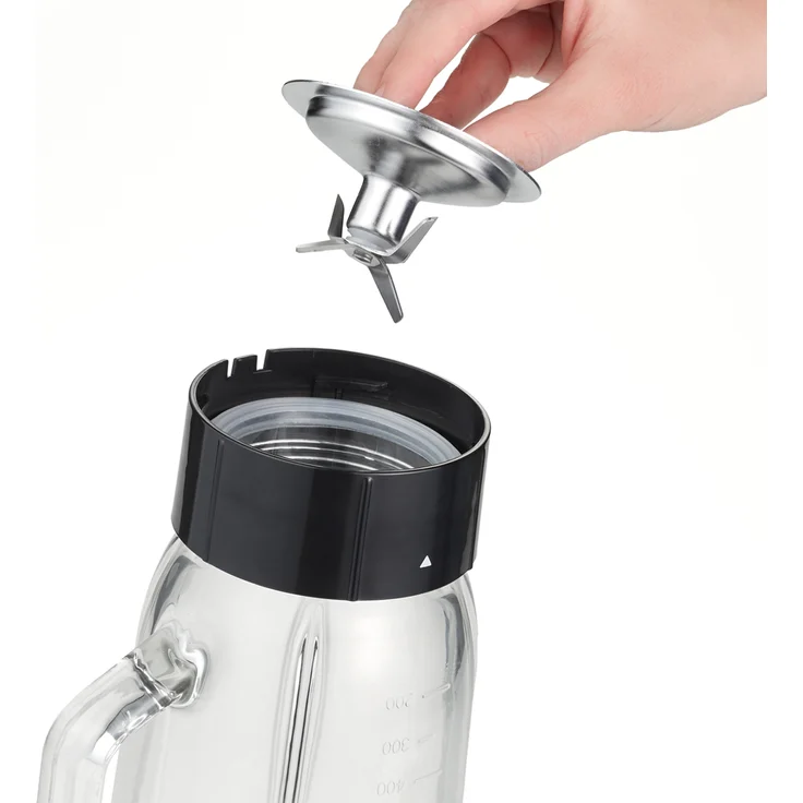 SEVERIN Standmixer mit Glas-Mixbehälter, 1 L, ca. 500 W, SM 3734, Edelstahl-Schwarz – Bild 4