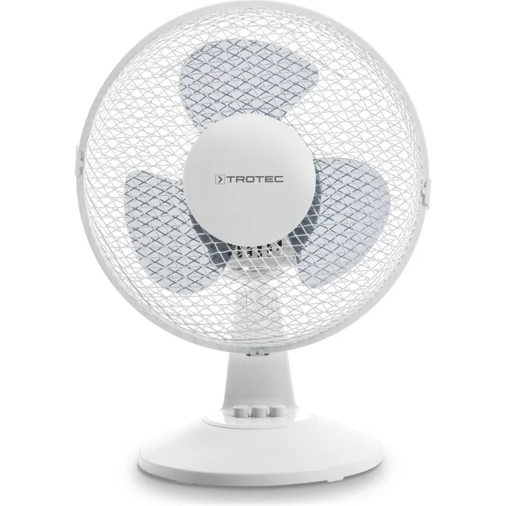 Trotec TVE 10 Tischventilator 80°-Oszillation mit Abschaltfunktion, Ø 23 cm, 25W, weiß